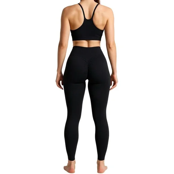 Gymshark Womens Scrunch Leggings Small Black High Waist Seamless NWOT - Picture 7 of 11